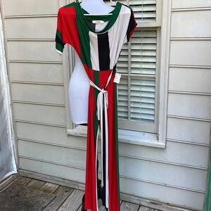 NWT- MONACO Multi-Colored -Red/Black/Green/White Jumpsuit Size M